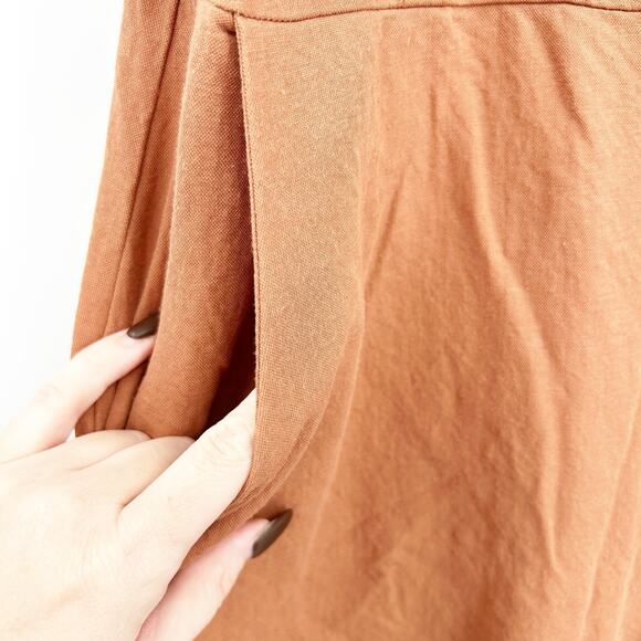 Chealsea28 Summer Sleeveless Tie Front Wide Leg Jumpsuit Size L Burnt Orange - Picture 5 of 9